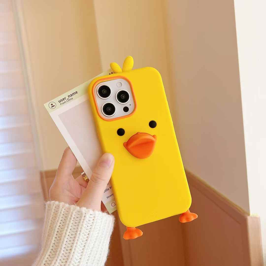 Cute Duck 3D Silicon Case For iPhone
