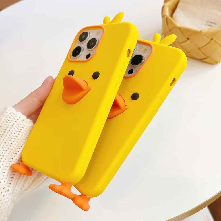 Cute Duck 3D Silicon Case For iPhone