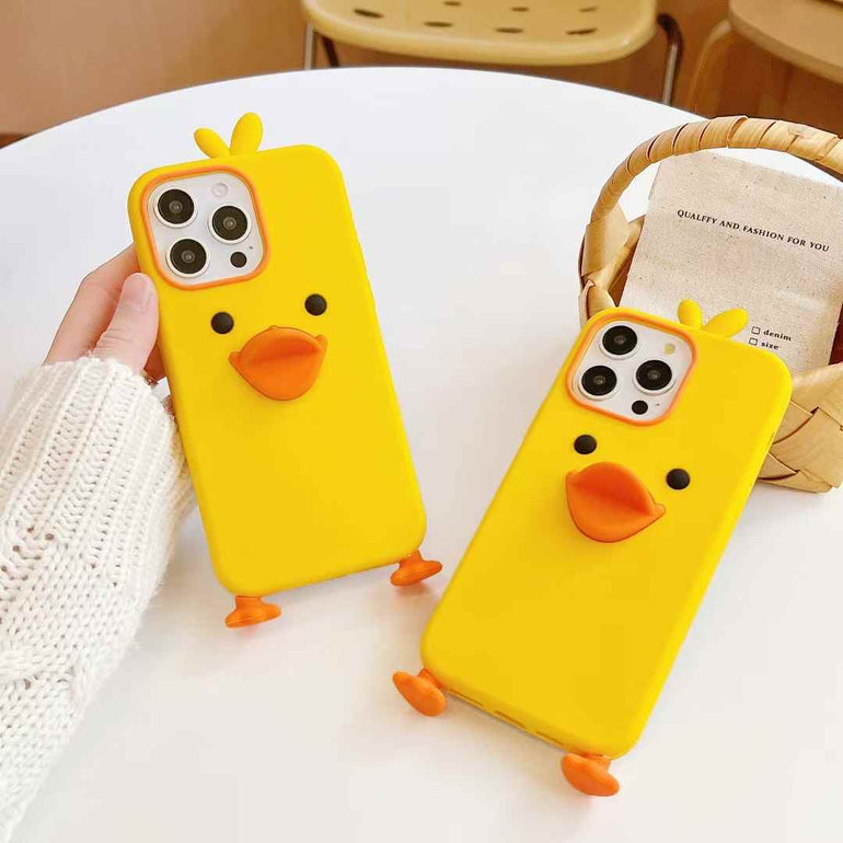 Cute Duck 3D Silicon Case For iPhone