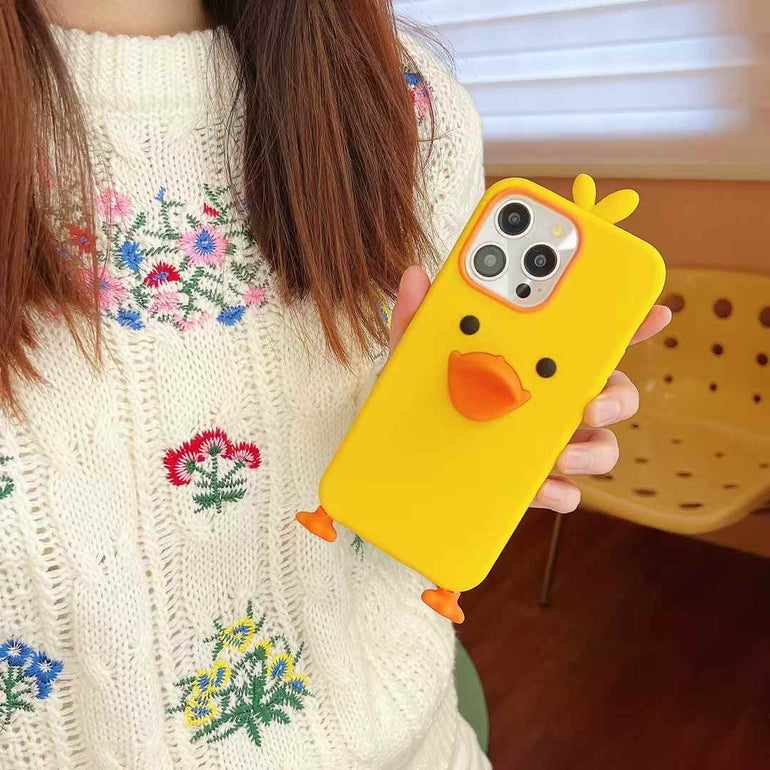 Cute Duck 3D Silicon Case For iPhone