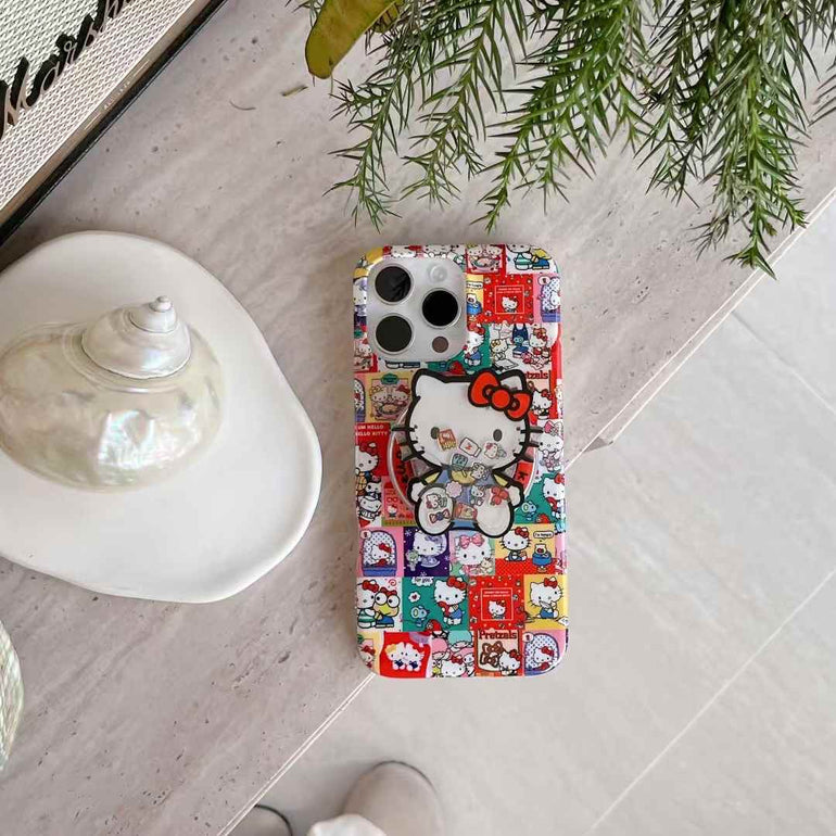 Kitty Family Silicon iPhone Case With Kitty Magsafe Removable Holder