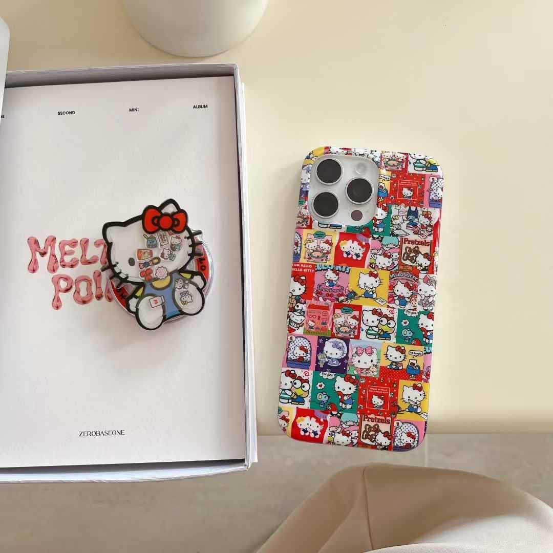 Kitty Family Silicon iPhone Case With Kitty Magsafe Removable Holder