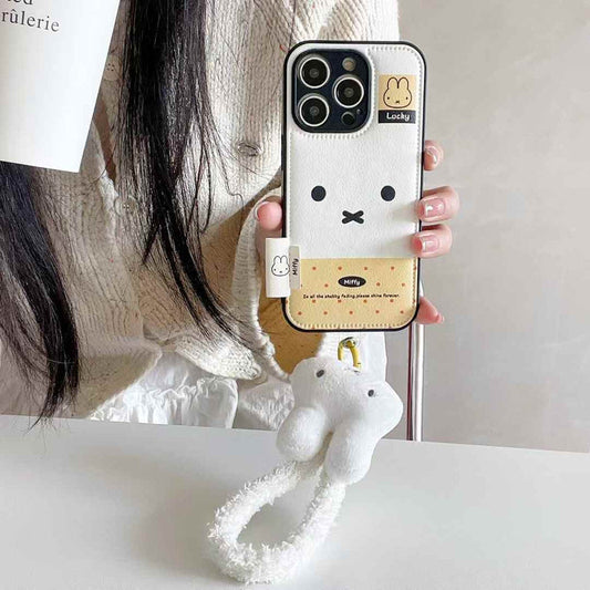 Lucky Bunny Fluff Case For iPhone With Bunny Charm