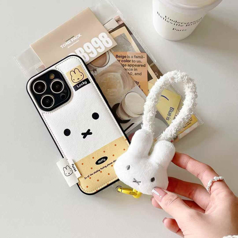 Lucky Bunny Fluff Case For iPhone With Bunny Charm