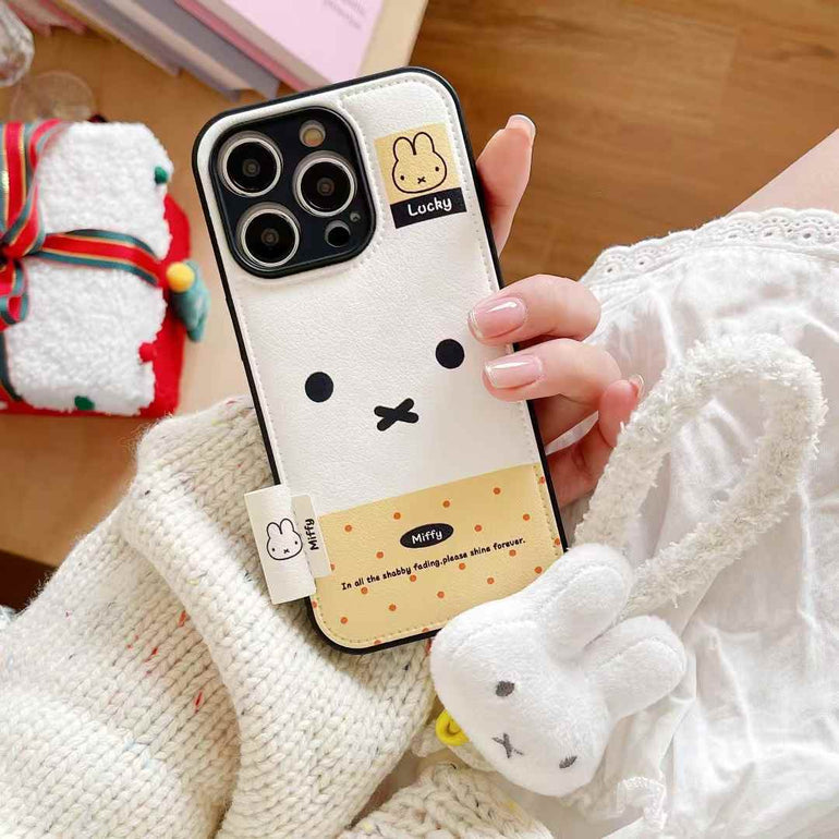 Lucky Bunny Fluff Case For iPhone With Bunny Charm