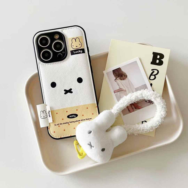 Lucky Bunny Fluff Case For iPhone With Bunny Charm