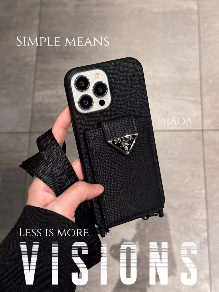 Luxury Leather Wallet Case For iPhone With Sling