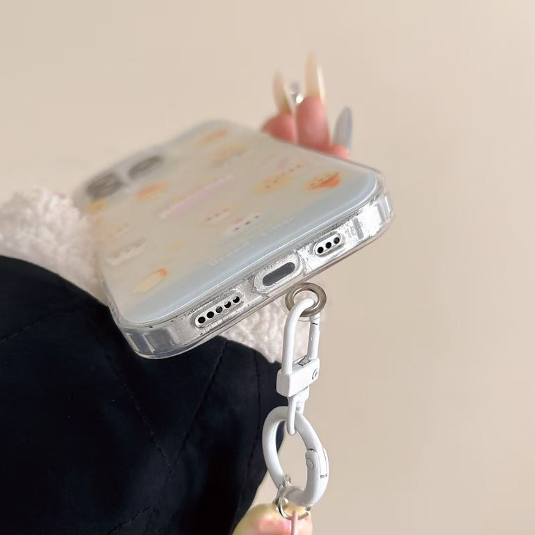 Cute Cartoon Pattern Silicon iPhone Case With Charm