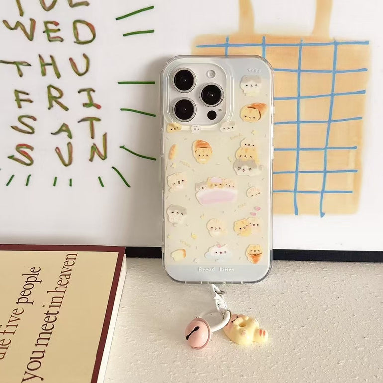 Cute Cartoon Pattern Silicon iPhone Case With Charm