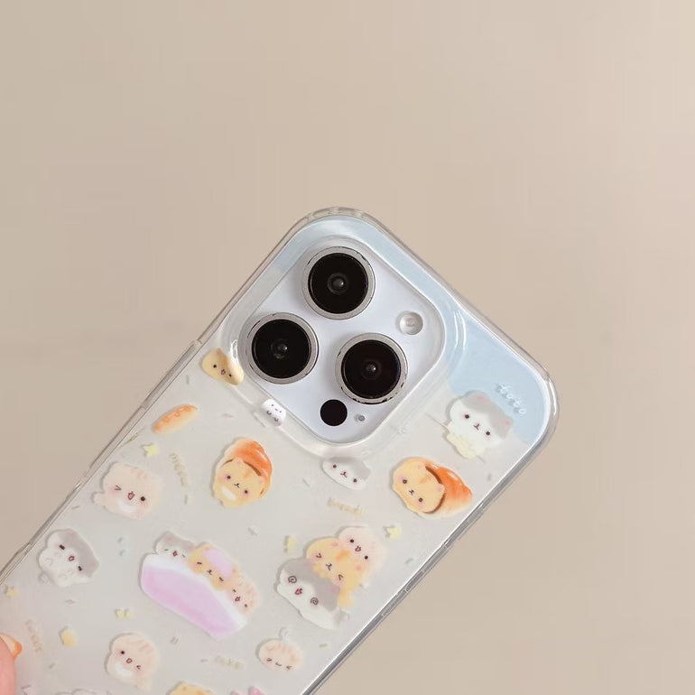 Cute Cartoon Pattern Silicon iPhone Case With Charm