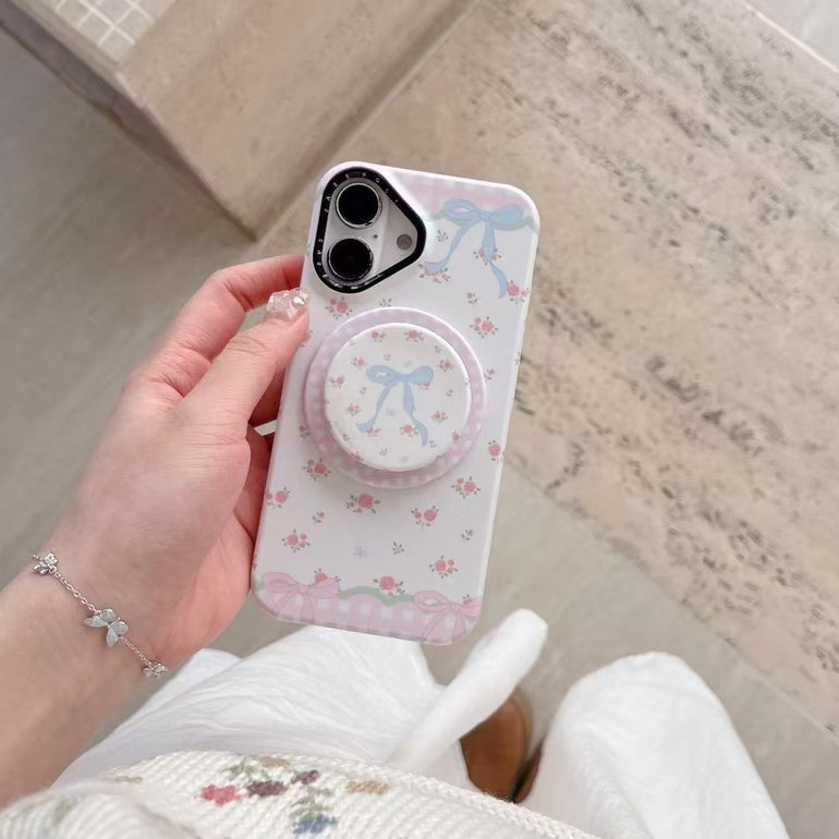Floral Bow Magsafe Case For iPhone With Magsafe Removable Holder