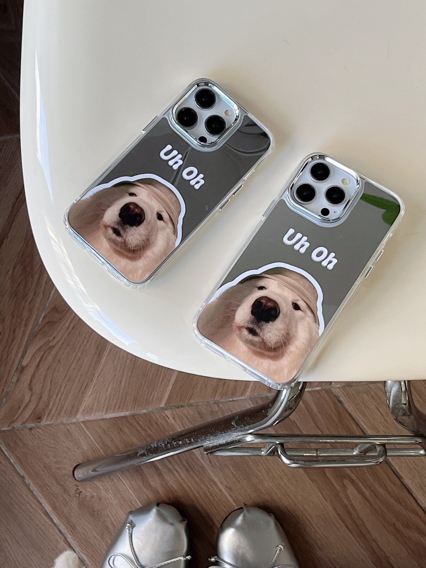 Cute Puppy Taking Selfie Mirror Case for iPhone