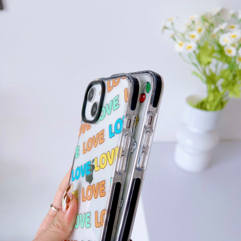 Impact Proof Silicon Case For iPhone ( Love Stickers )