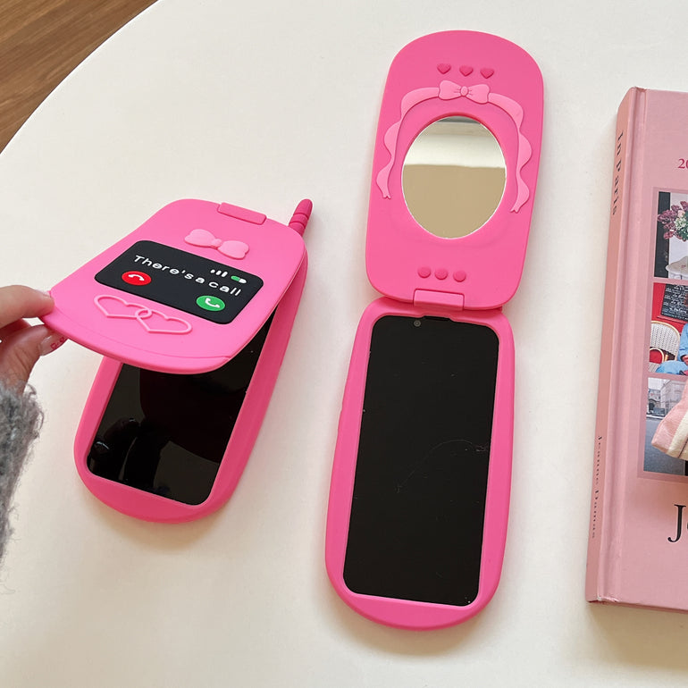 90s Style Flip Phone Style Silicon Case For iPhone