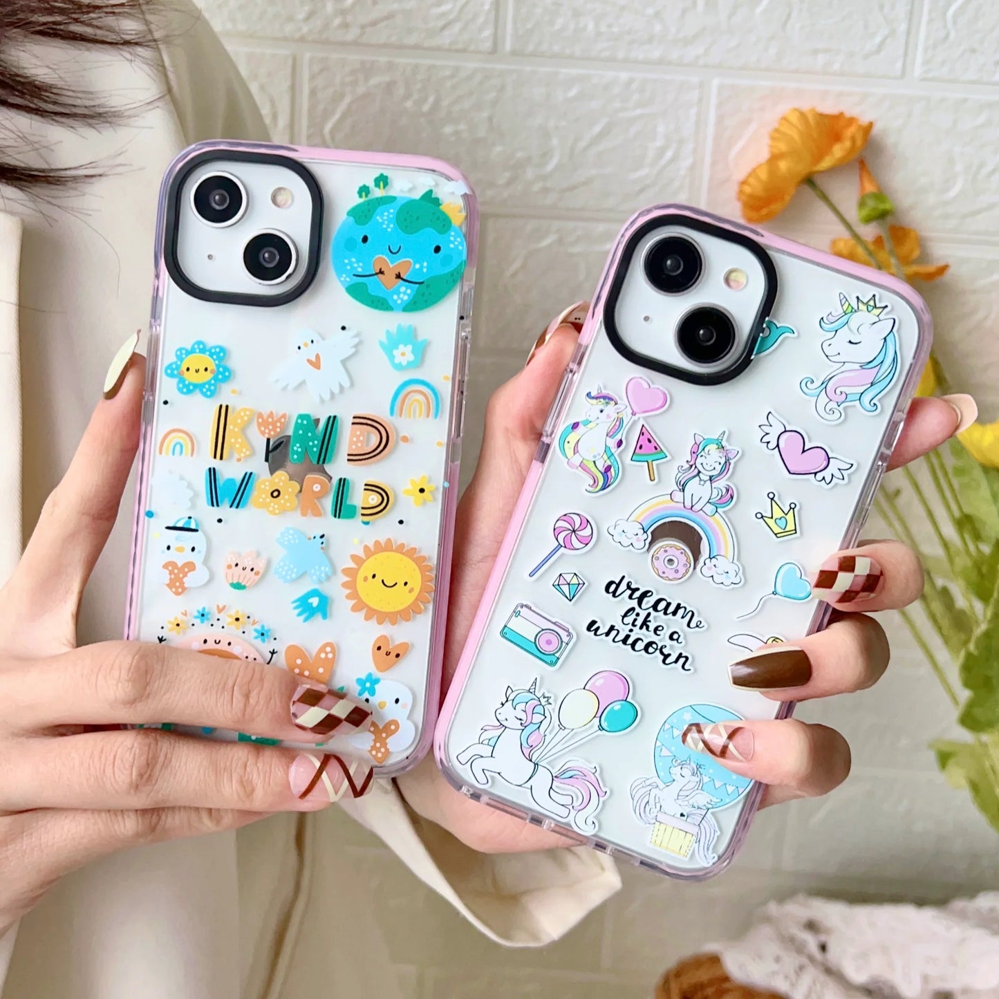Impact Proof Silicon Case For iPhone ( Cute Sticker Design )