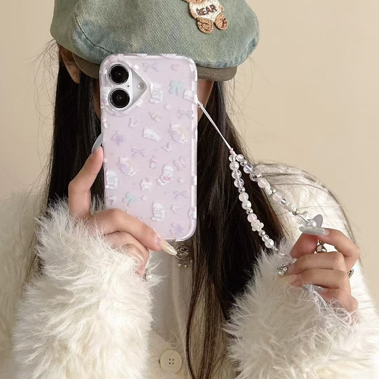 Cats Bow Silicon Case For iPhone With Charm