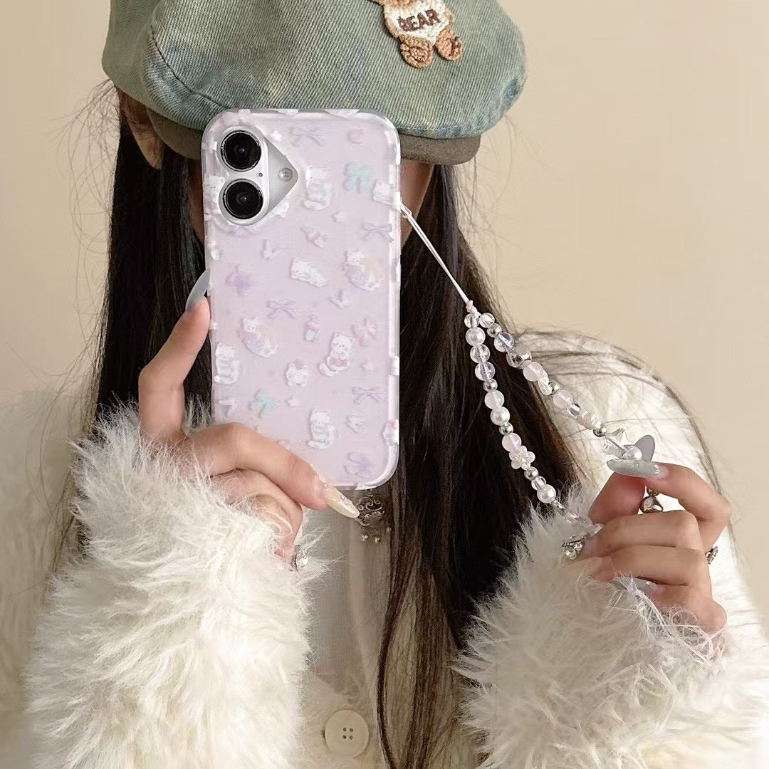 Cats Bow Silicon Case For iPhone With Charm