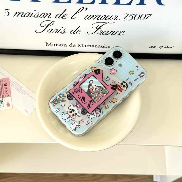 Cute Cartoon Playing Silicon Case For iPhone With Holder