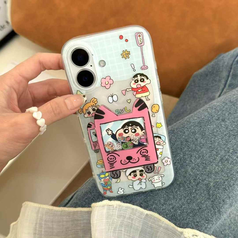 Cute Cartoon Playing Silicon Case For iPhone With Holder