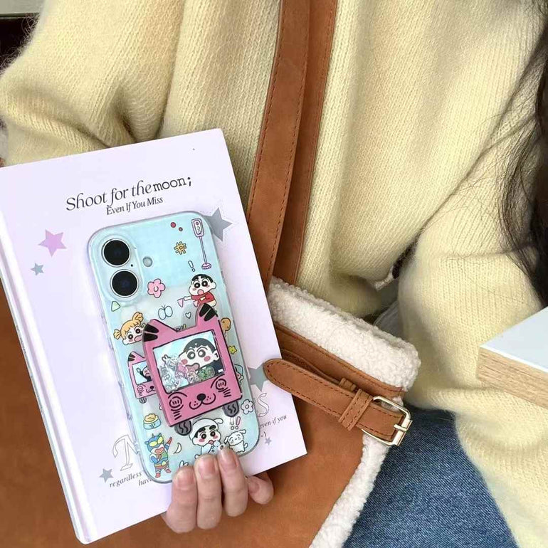 Cute Cartoon Playing Silicon Case For iPhone With Holder