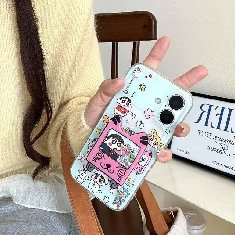 Cute Cartoon Playing Silicon Case For iPhone With Holder