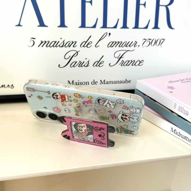 Cute Cartoon Playing Silicon Case For iPhone With Holder