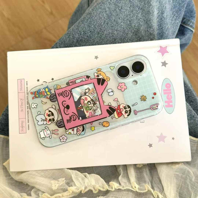 Cute Cartoon Playing Silicon Case For iPhone With Holder