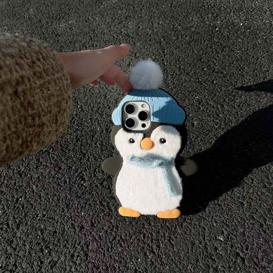 Penguin With Scarf Plush Silicon iPhone Case