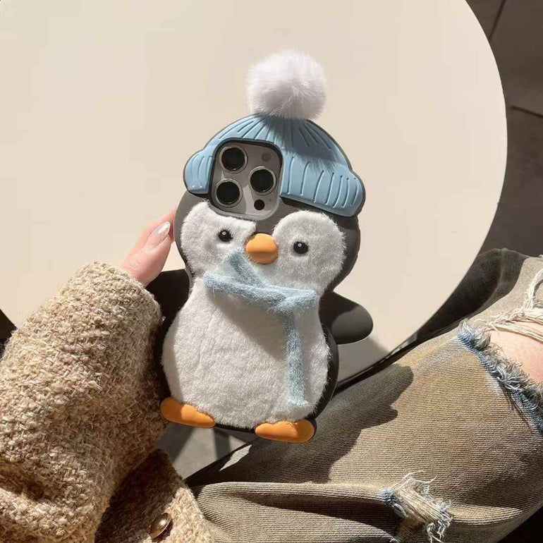 Penguin With Scarf Plush Silicon iPhone Case
