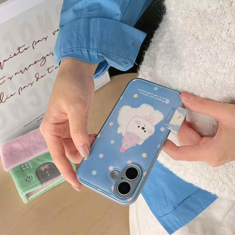 Puppies Are Always Sincere ! Leather Case For iPhone