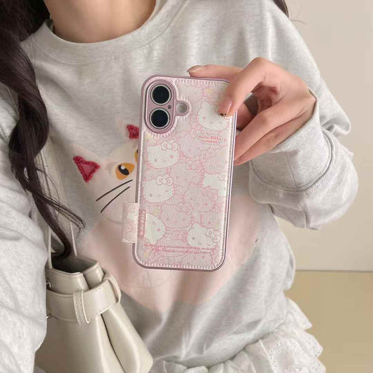 Cute Kitty Leather Case For iPhone
