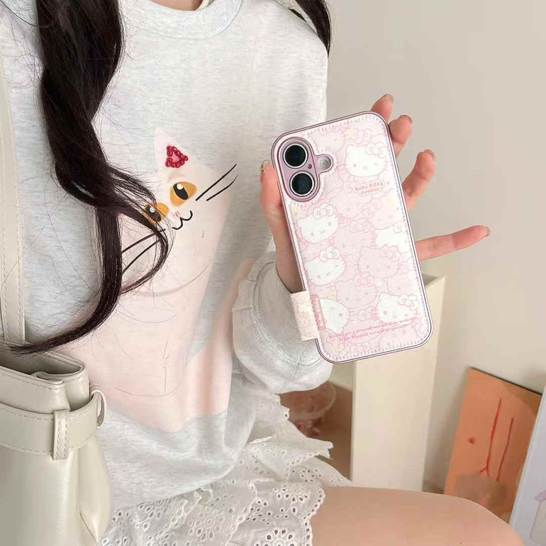 Cute Kitty Leather Case For iPhone