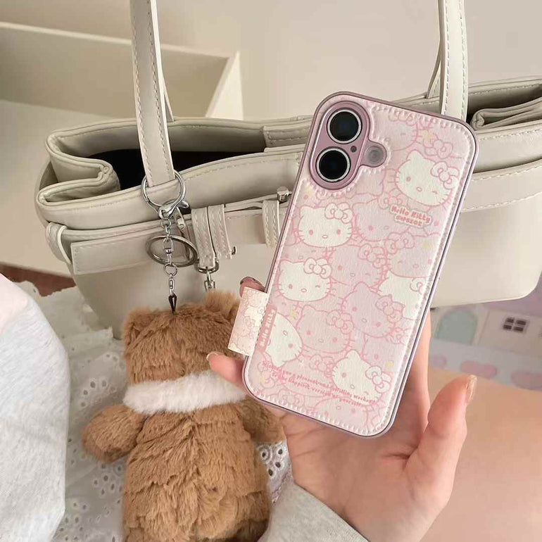 Cute Kitty Leather Case For iPhone