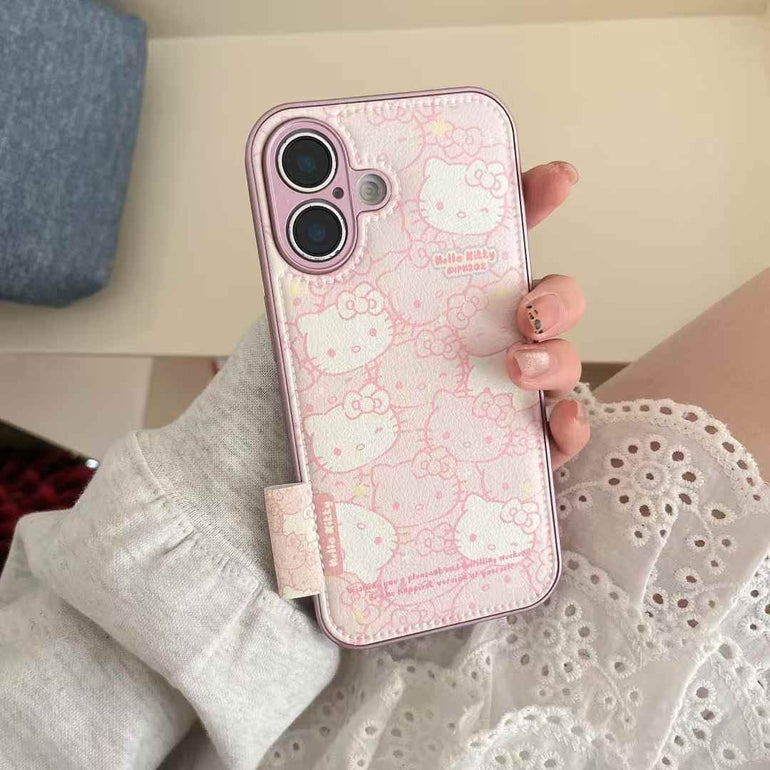 Cute Kitty Leather Case For iPhone