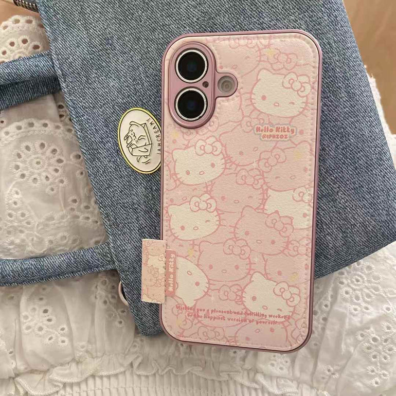 Cute Kitty Leather Case For iPhone