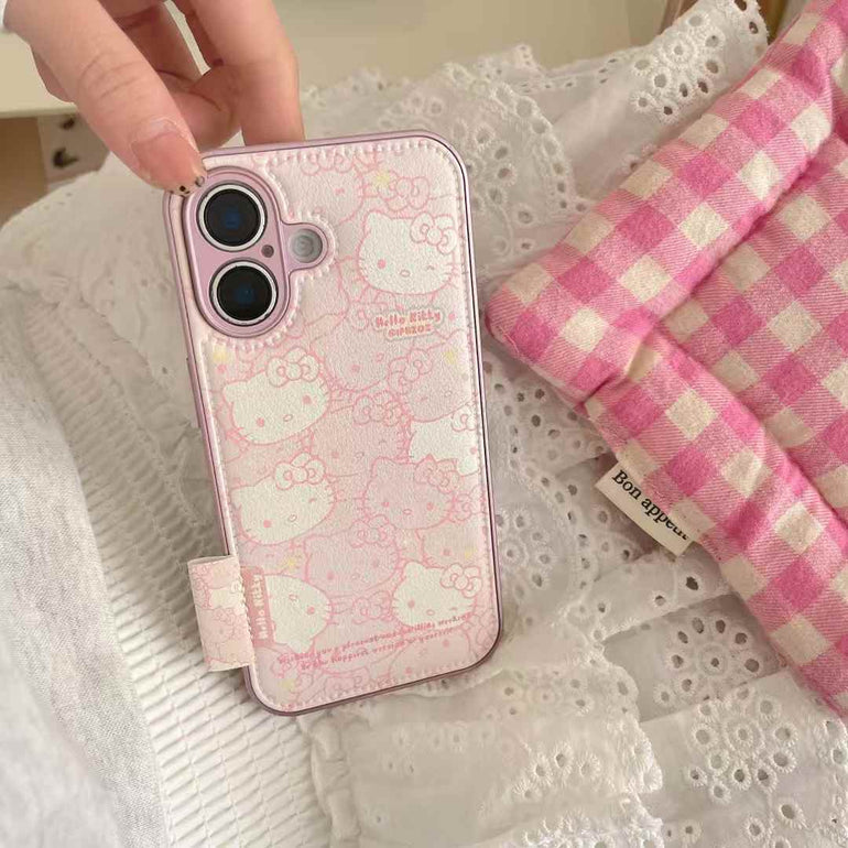 Cute Kitty Leather Case For iPhone