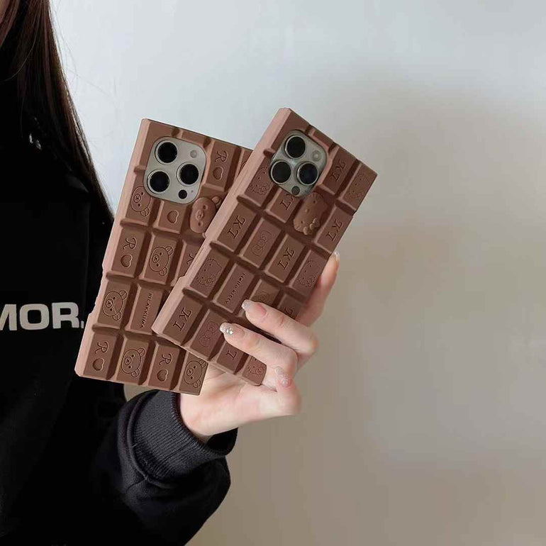 Kitty And Bear Chocolate Silicon Case For iPhone