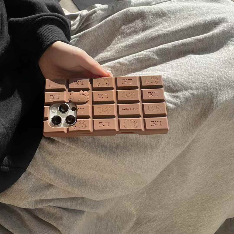 Kitty And Bear Chocolate Silicon Case For iPhone