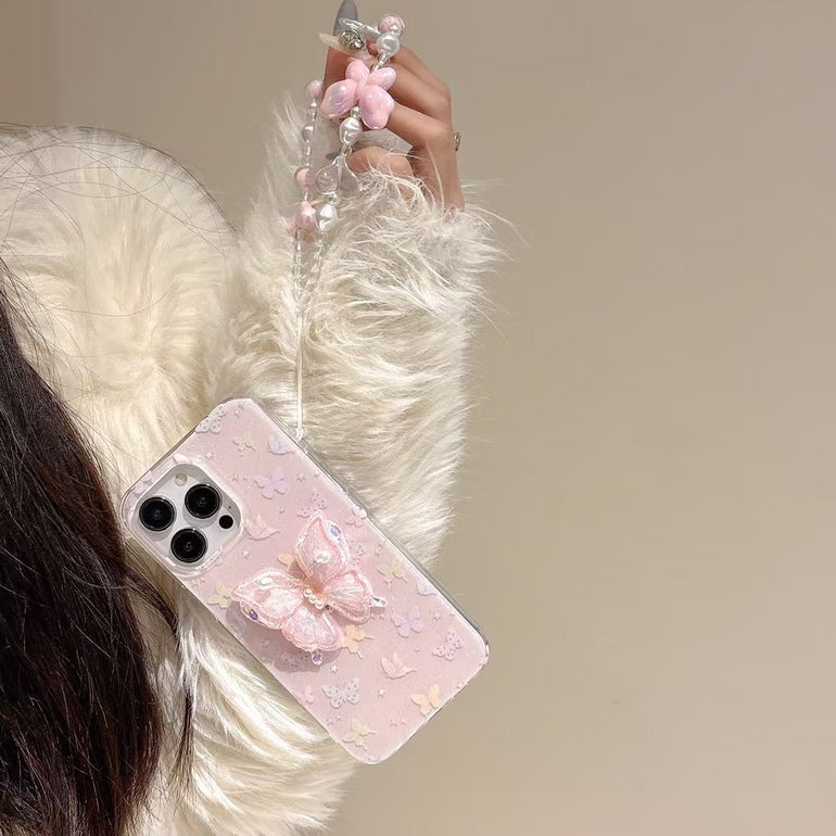 Butterfly Silicon Case For iPhone With Butterfly Charm