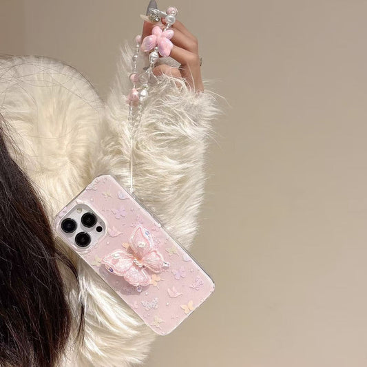 Butterfly Silicon Case For iPhone With Butterfly Charm