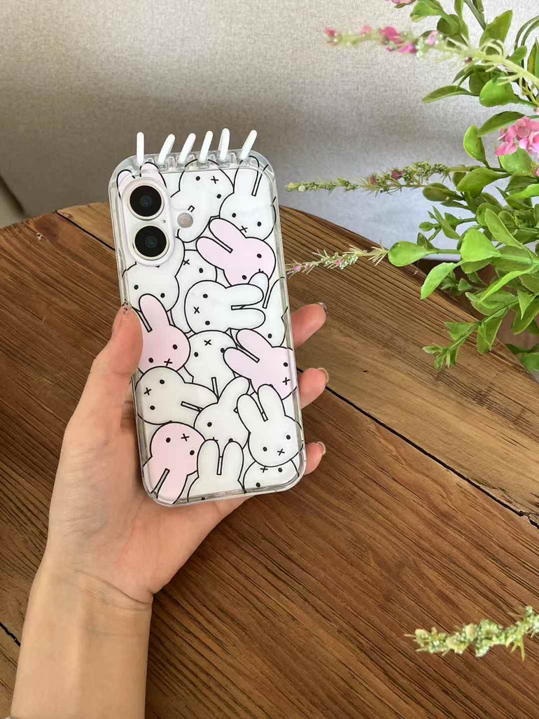Bunny Pattern Flip Style Silicon Case For iPhone