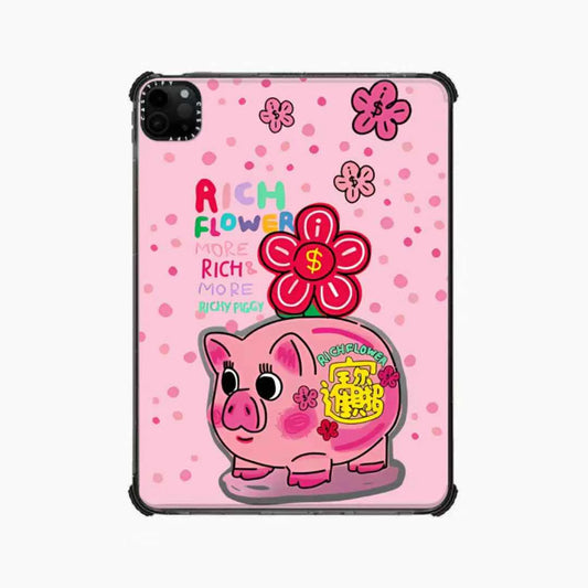Rich Flower Designer iPad Case ( Piggy )