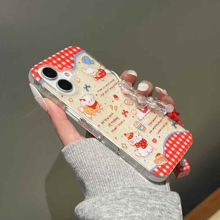 Dog With Food Silicon iPhone With Charm