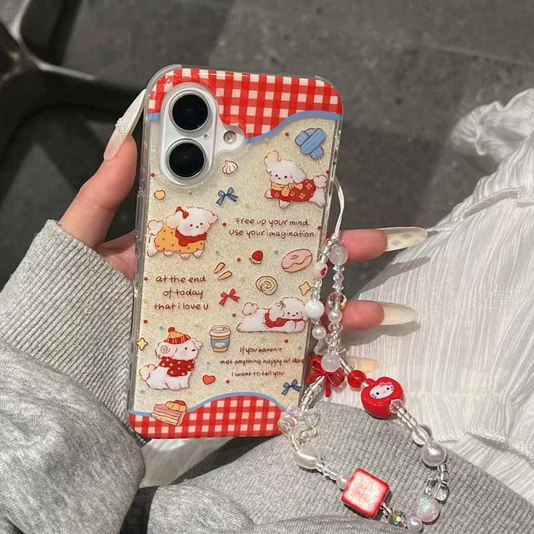 Dog With Food Silicon iPhone With Charm