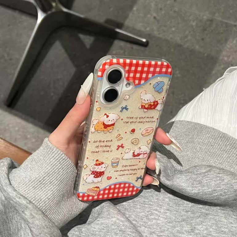 Dog With Food Silicon iPhone With Charm