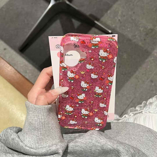 Kitty Strawberry Case For iPhone With Kitty Holder