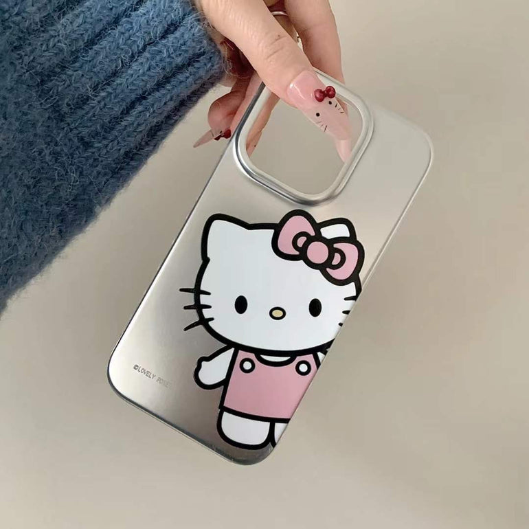Cute Kitty ! Silicon Case For iPhone With Charm