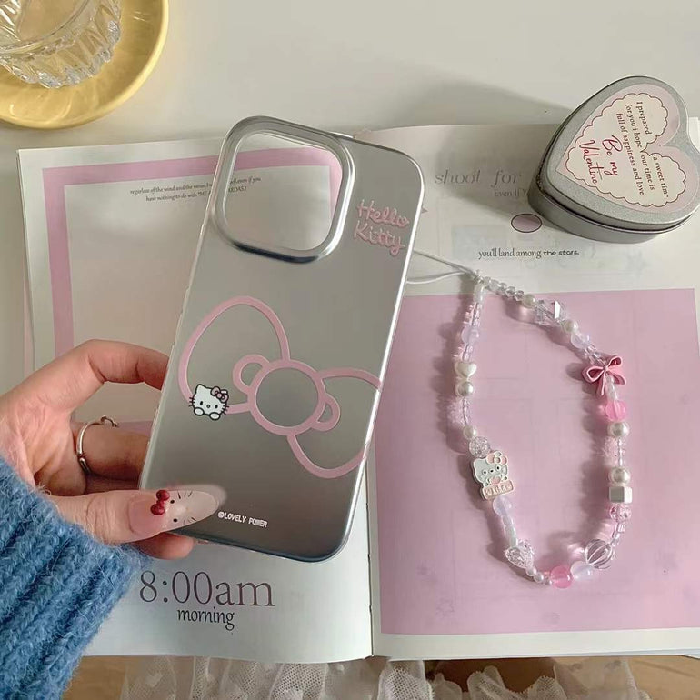 Cute Kitty ! Silicon Case For iPhone With Charm
