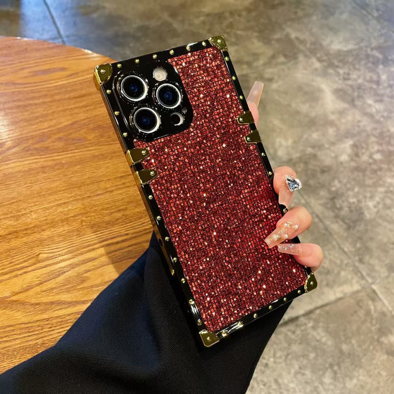 Luxury Bling Square iPhone Case With Ring Holder