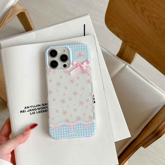 Flower Frame And Bow Silicon Case For iPhone
